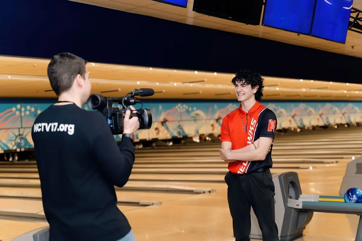 Sean Mulvey being interviewed by NCTV17 at Regionals